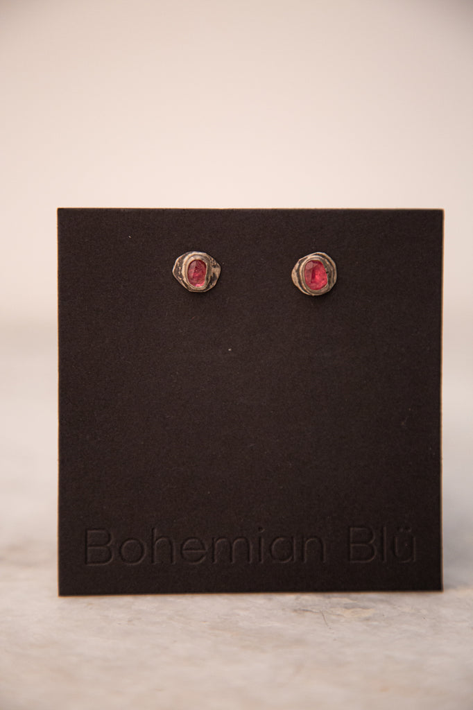 Bohemian Blu | Tourmaline Plated Stud Earrings