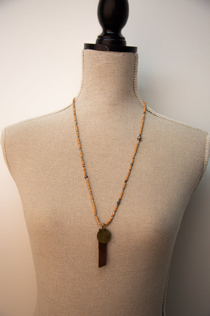 Bohemian Blu | Beaded Leather Necklace