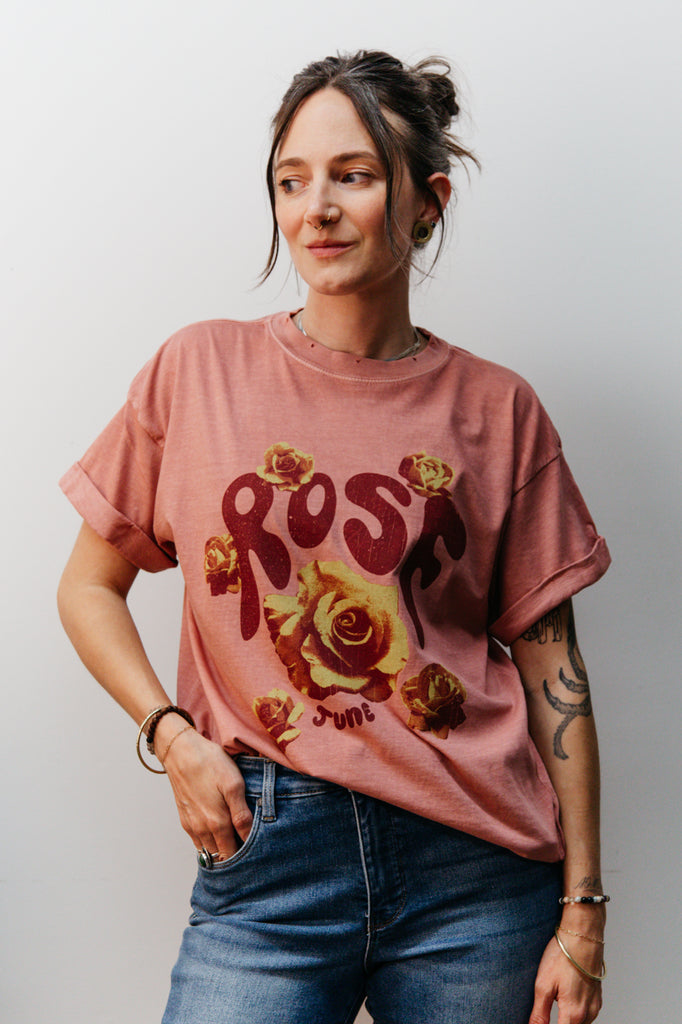 Rose Tee - Dusty Pink