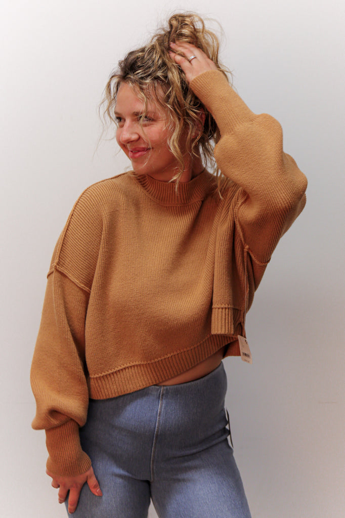 Free People | Easy Street Crop Pullover - Camel