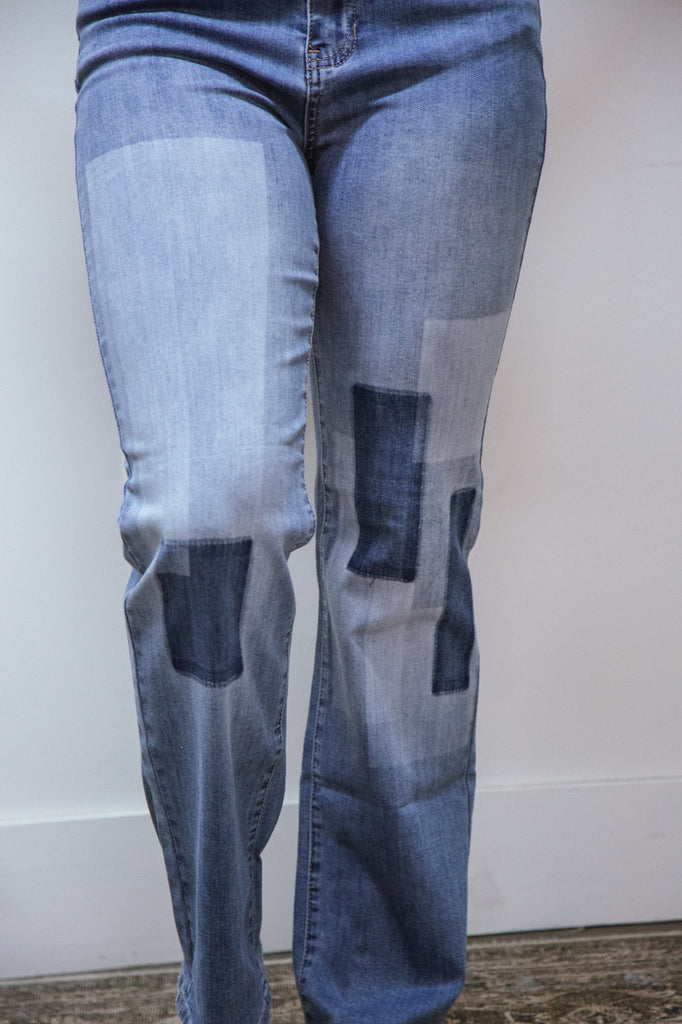 Charlie B | Straight Leg Jeans with Patches