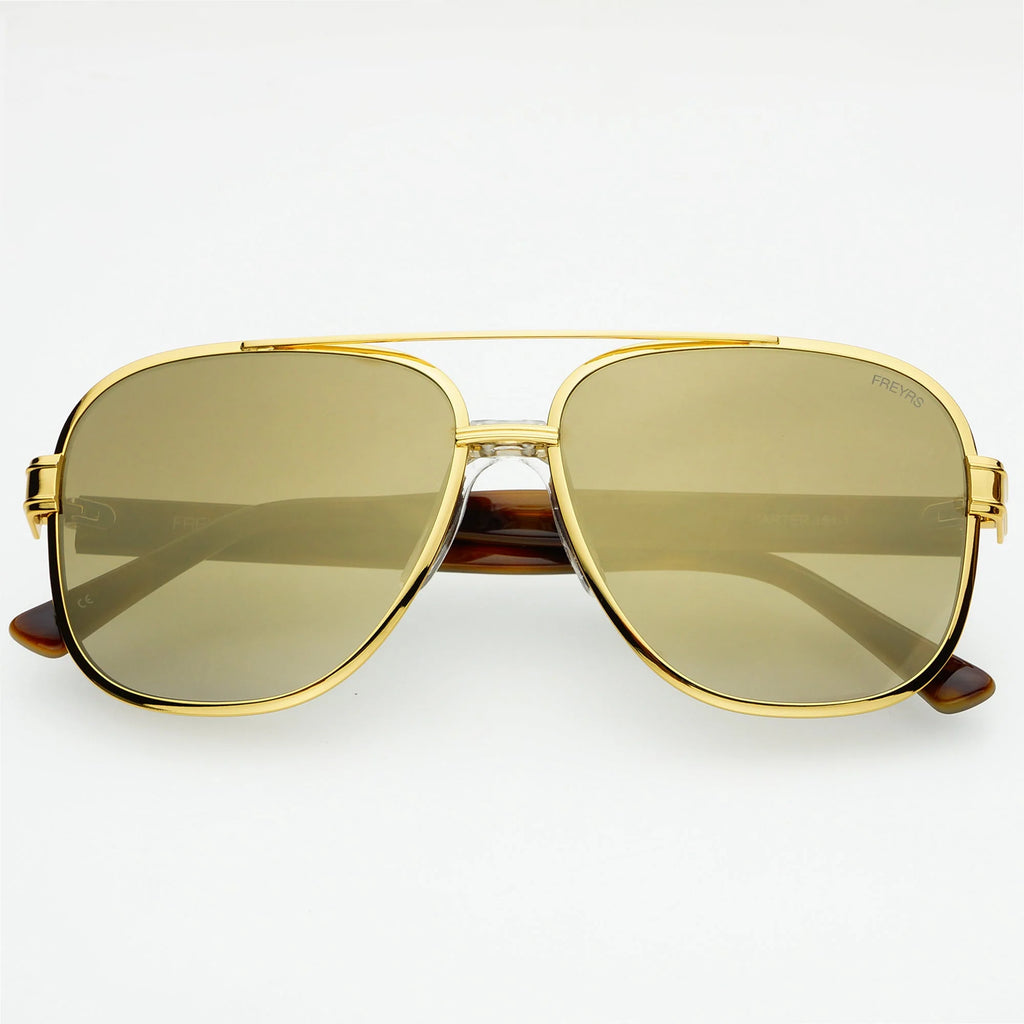 Carter Tortoise Gold Mirror Sunglasses