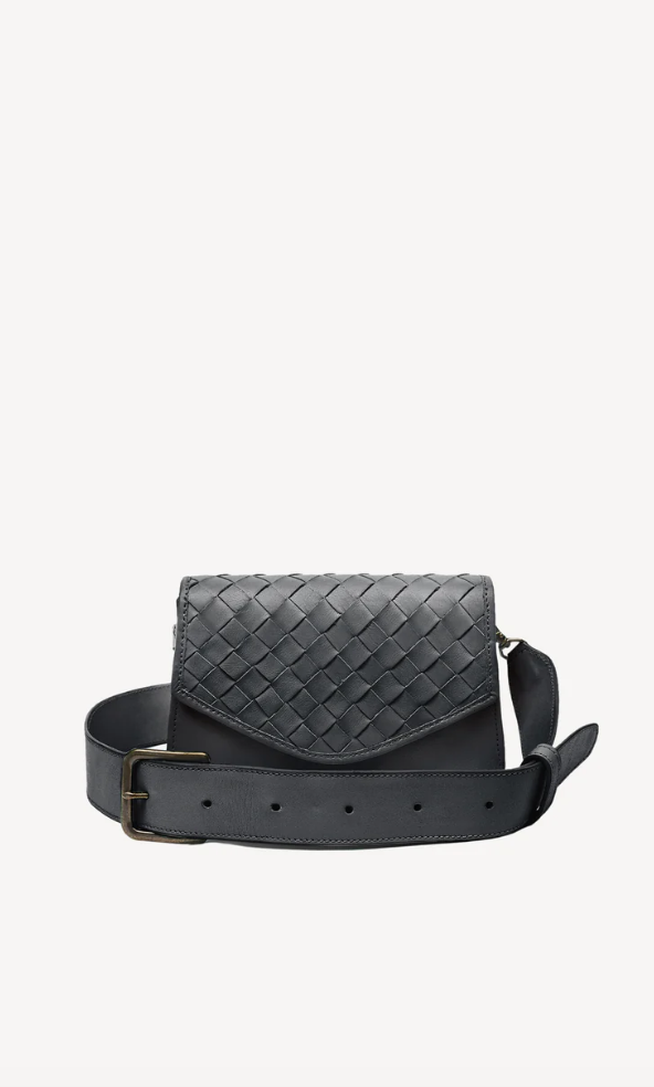 Deux Mains | Woven Belt Bag - Black
