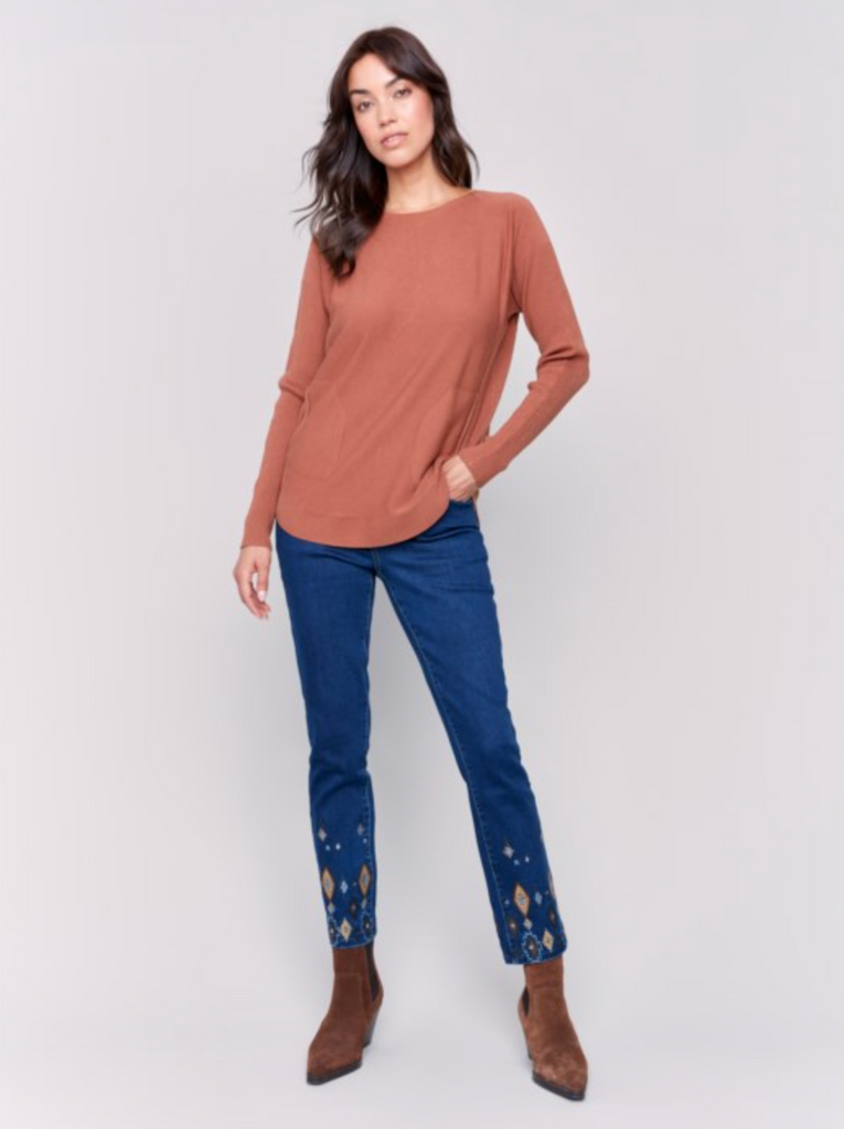 Back Lace Up Sweater