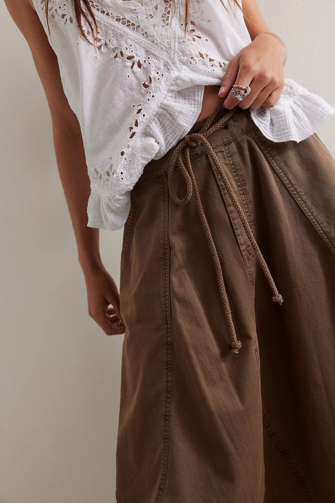 Free People | Willow Poplin Midi Skirt