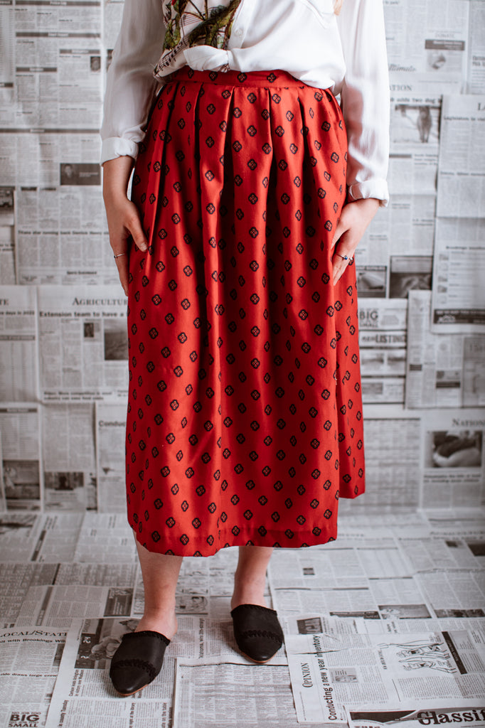 Red Maxi Skirt