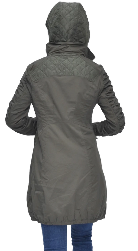 Ula Raincoat Quilt Vest Jacket - Olive