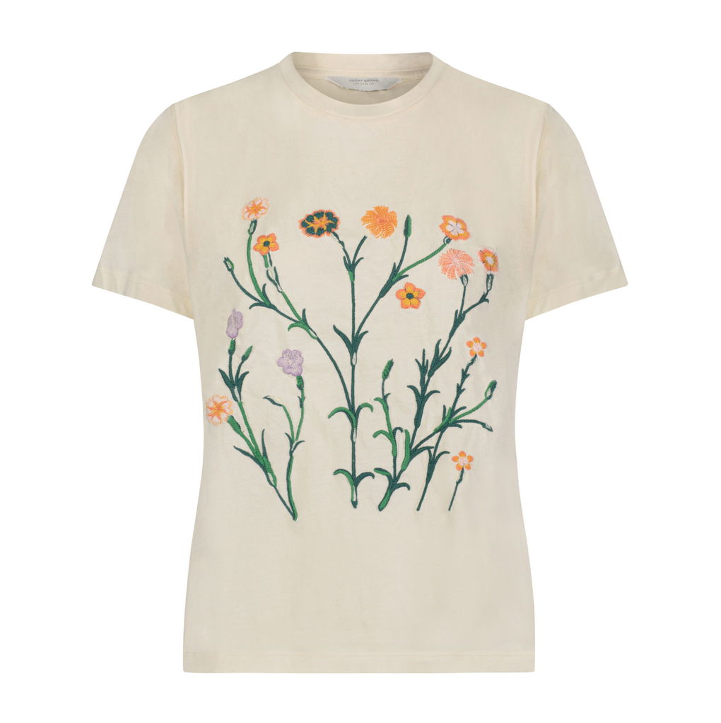 Lucky Brand | Fully Embroidered Boyfriend Tee